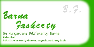 barna faskerty business card